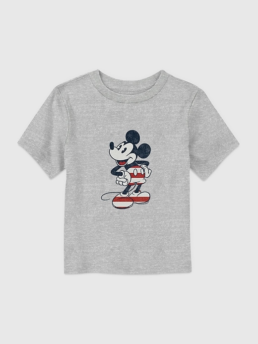 View large product image 1 of 3. Toddler Mickey Mouse American Flag Fill Graphic Tee