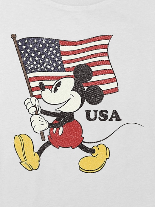 Image number 2 showing, Kids Mickey And Friends USA American Flag Graphic Boxy Crop Tee