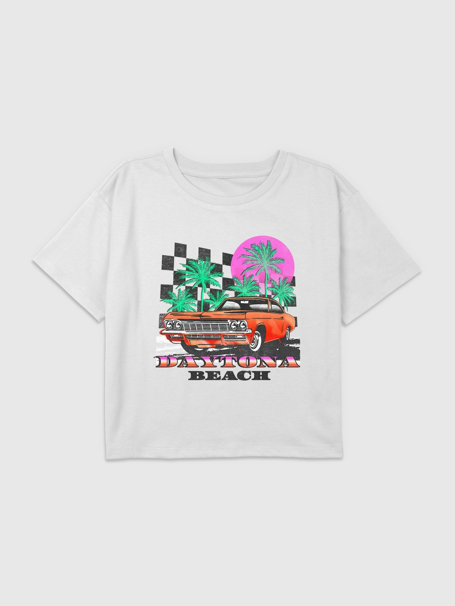 Kids Daytona Beach Graphic Boxy Crop Tee