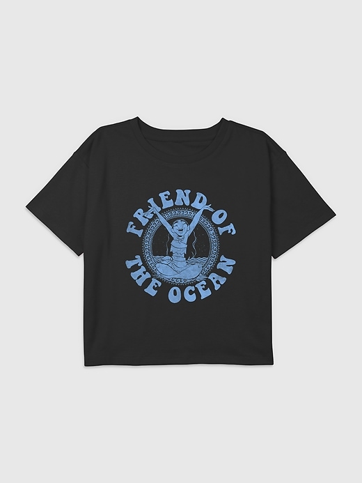 Image number 1 showing, Kids Moana Ocean Friends Graphic Boxy Crop Tee