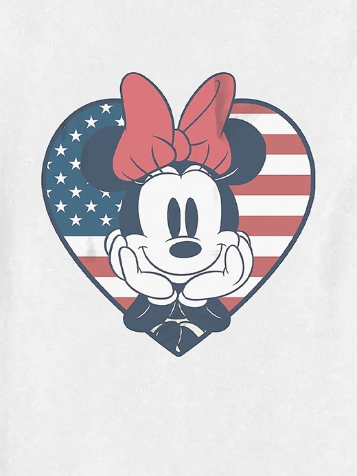 Image number 2 showing, Toddler Minnie Mouse American Flag Heart Graphic Tee