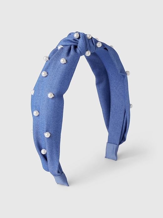 View large product image 1 of 1. Kids Pearl Denim Headband