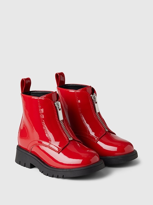 Image number 2 showing, Baby & Toddler Vegan Patent Leather Ankle Boots