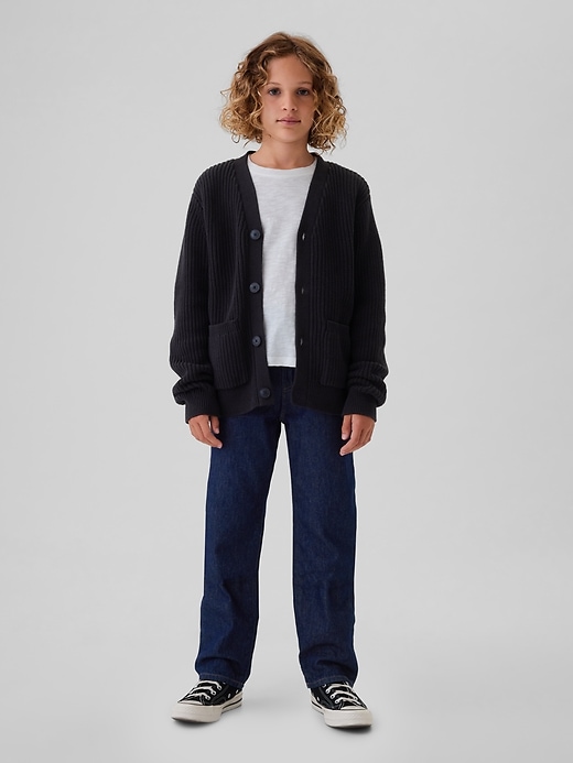 Image number 3 showing, Kids Relaxed Shaker-Stitch Cardigan