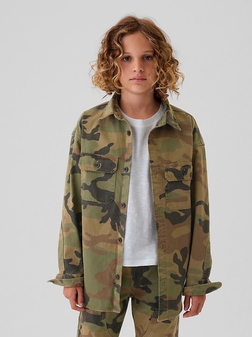 Image number 1 showing, Kids Camo Utility Shirt