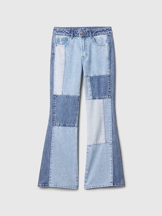 Image number 5 showing, Kids High Rise Patchwork '70s Flare Jeans