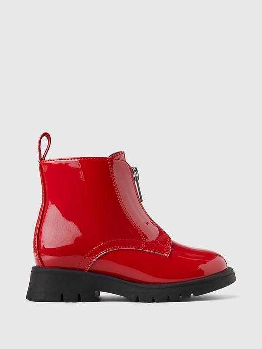 Image number 1 showing, babyGap Vegan Patent Leather Ankle Boots