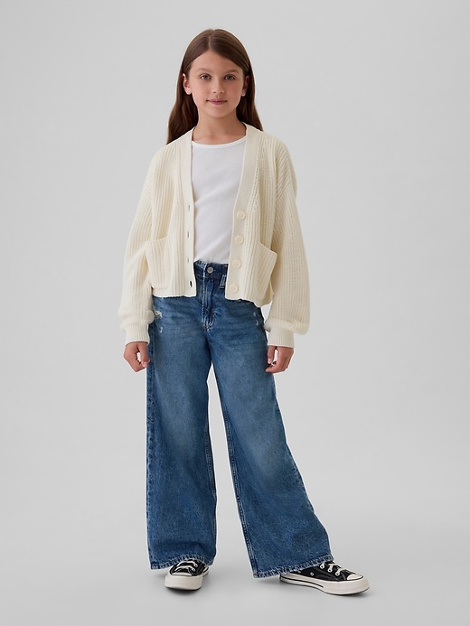 Image number 3 showing, Kids Shaker-Stitch Cropped Cardigan