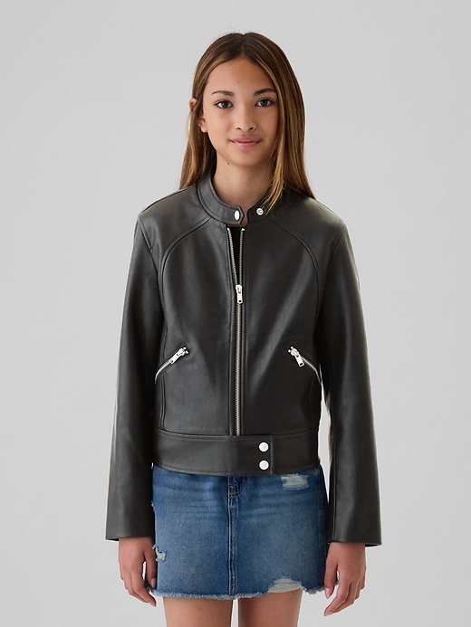 Image number 1 showing, Kids Vegan Leather Moto Jacket