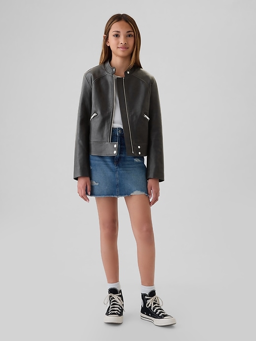 Image number 3 showing, Kids Vegan Leather Moto Jacket