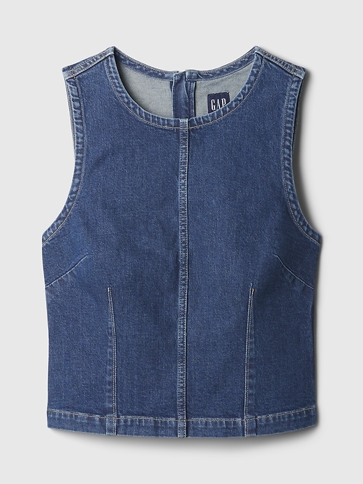 Image number 5 showing, Cropped Denim Shell Tank Top