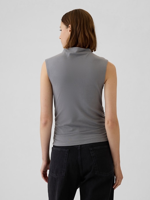 Image number 2 showing, Modern Funnel-Neck Ruched Tank Top
