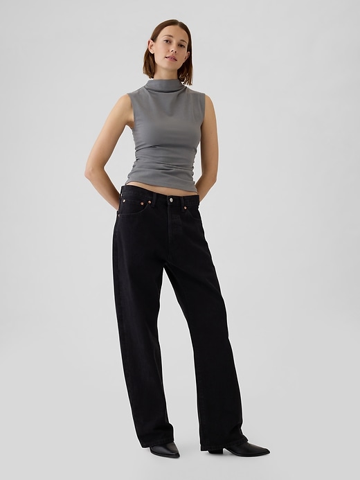 Image number 3 showing, Modern Funnel-Neck Ruched Tank Top