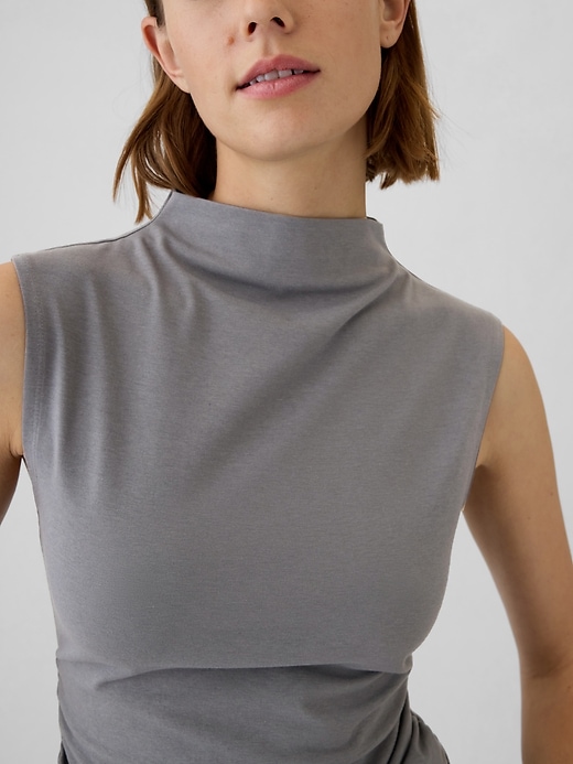 Image number 4 showing, Modern Funnel-Neck Ruched Tank Top
