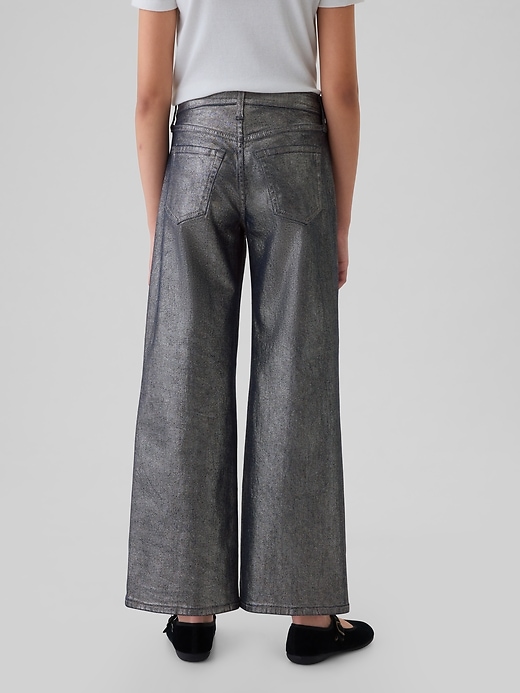 Image number 3 showing, Kids Low Rise Stride Wide-Leg Foil Jeans