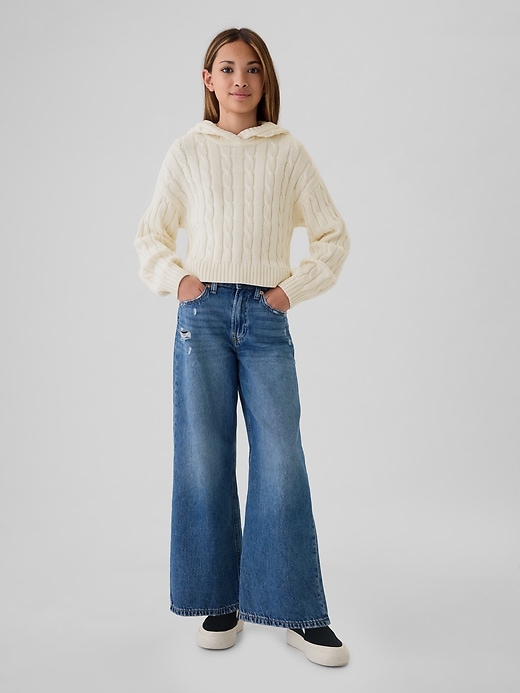 Image number 3 showing, Kids Cable-Knit Cropped Sweater