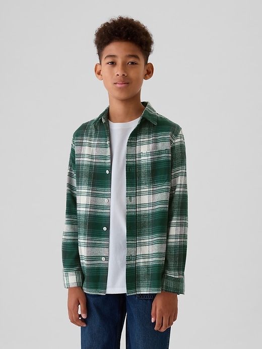 Image number 1 showing, Kids Organic Cotton Flannel Shirt