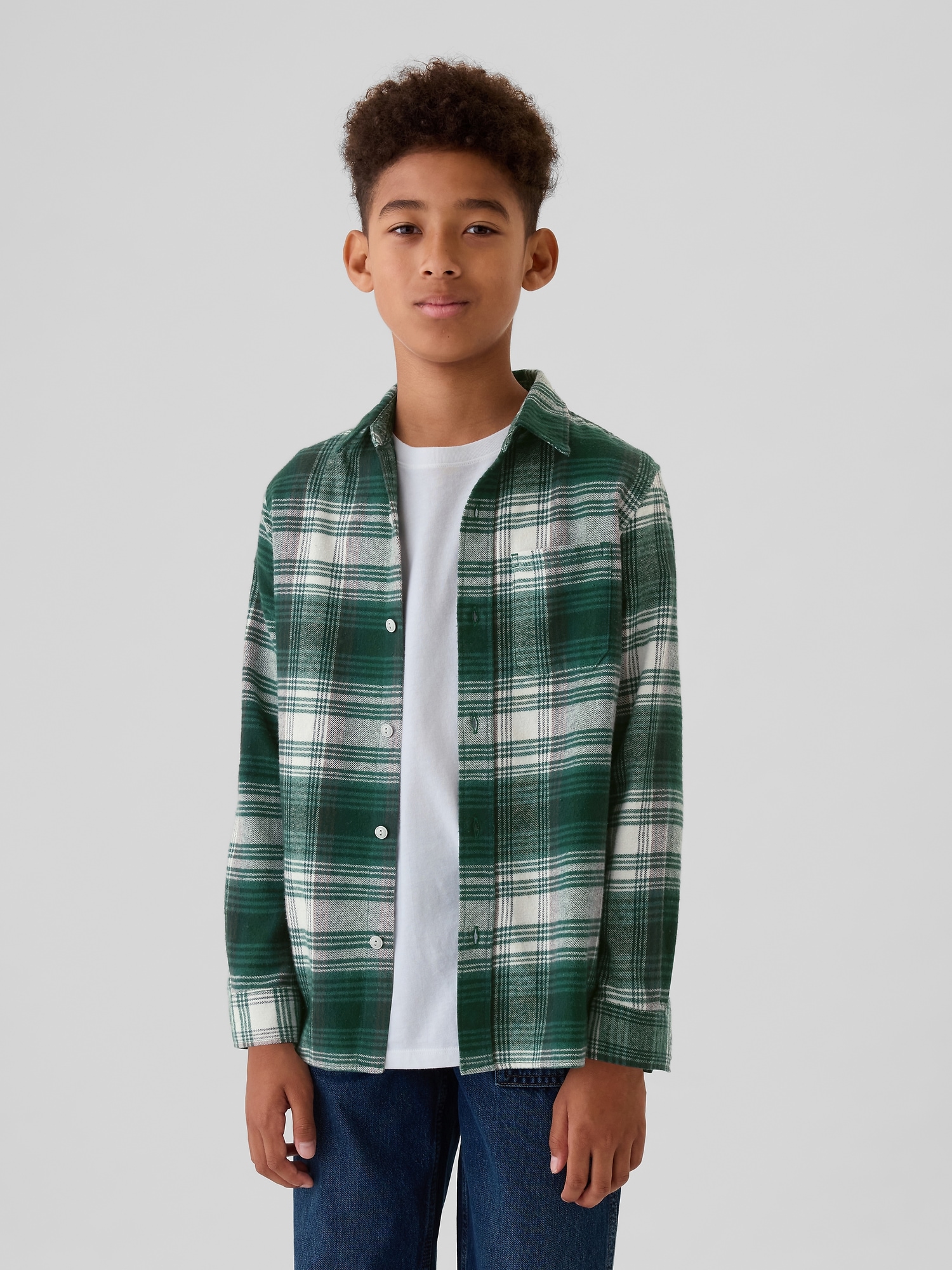 Kids Organic Cotton Flannel Shirt