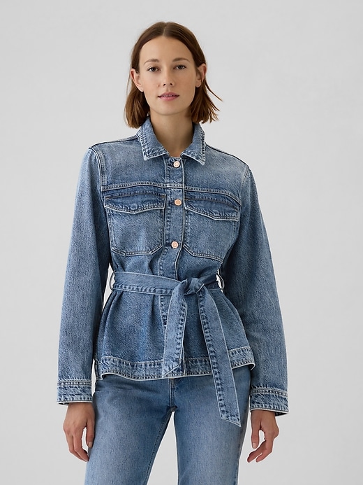 Image number 1 showing, UltraSoft Belted Denim Jacket