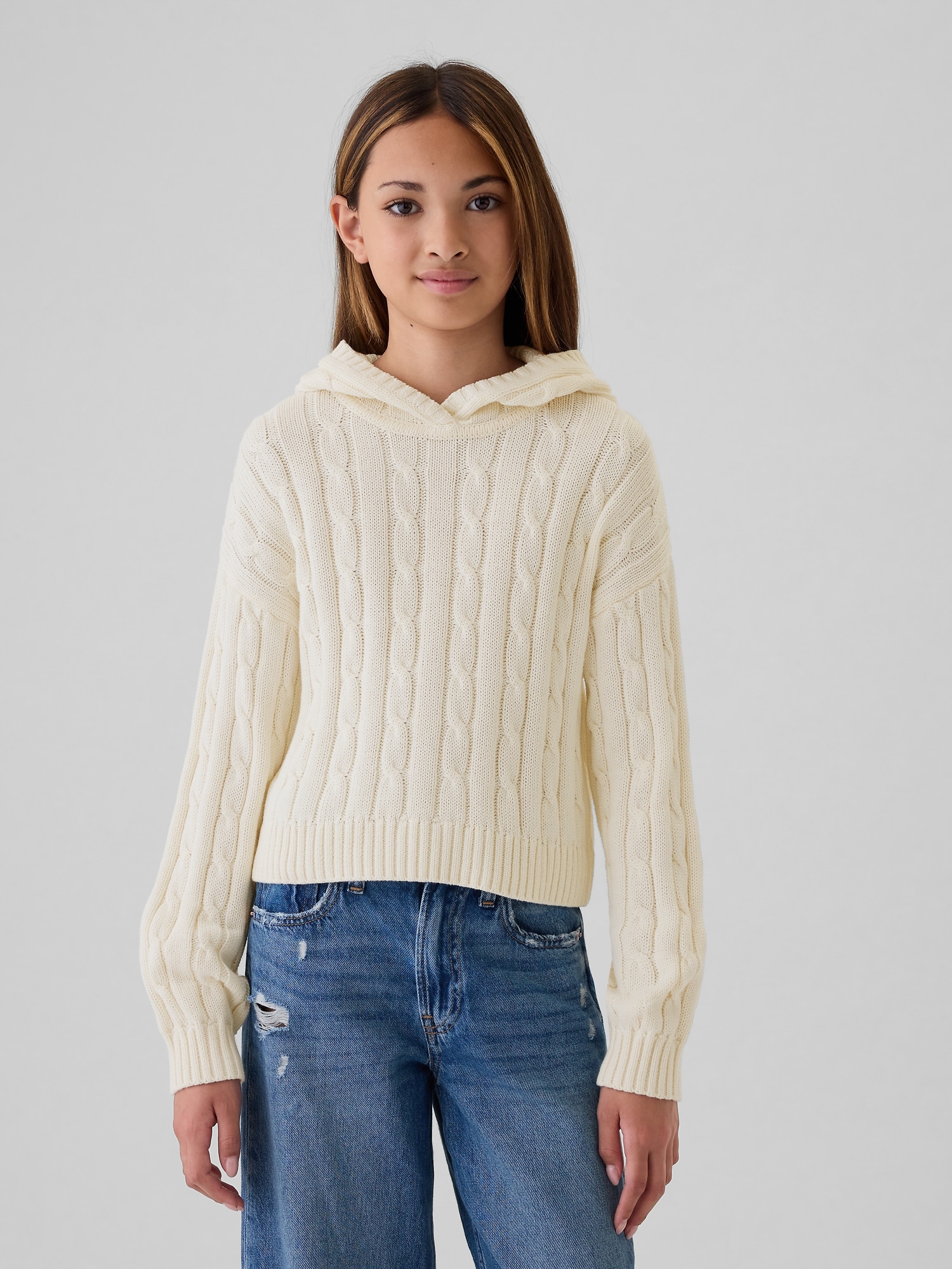 Kids Cable-Knit Cropped Sweater