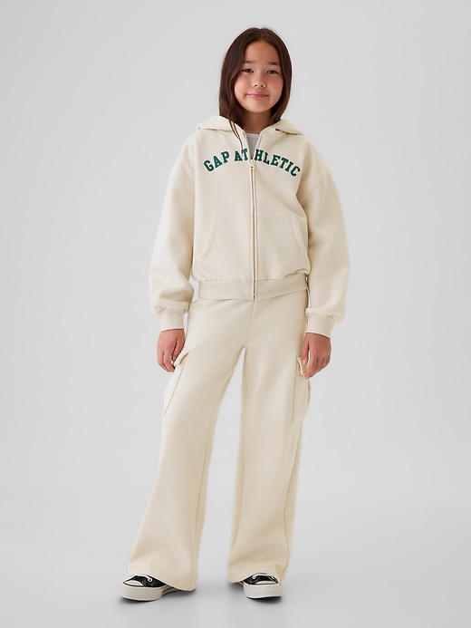 Image number 1 showing, Kids Vintage Soft Wide-Leg Cargo Sweatpants