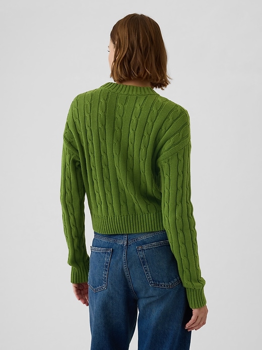 Image number 2 showing, Cable-Knit Cropped Sweater