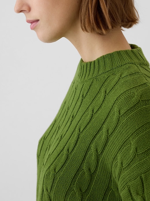 Image number 4 showing, Cable-Knit Cropped Sweater