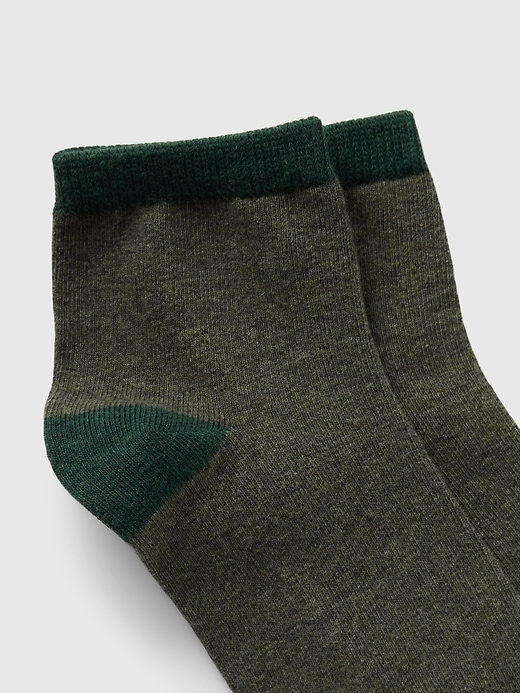 View large product image 2 of 4. Colorblock Quarter Crew Socks