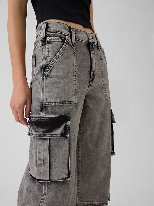 Image number 8 showing, Mid Rise Double Cargo '90s Loose Jeans