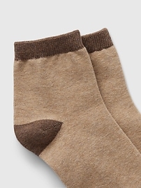 View large product image 4 of 4. Colorblock Quarter Crew Socks