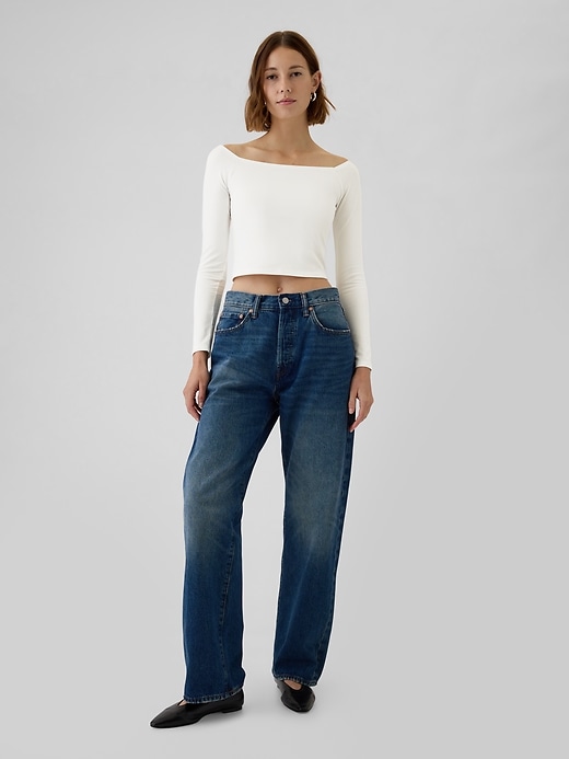 Image number 3 showing, Modern Cropped Off-Shoulder T-Shirt