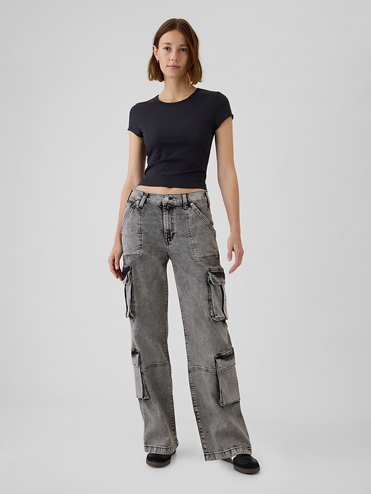 Image number 1 showing, Mid Rise Double Cargo '90s Loose Jeans