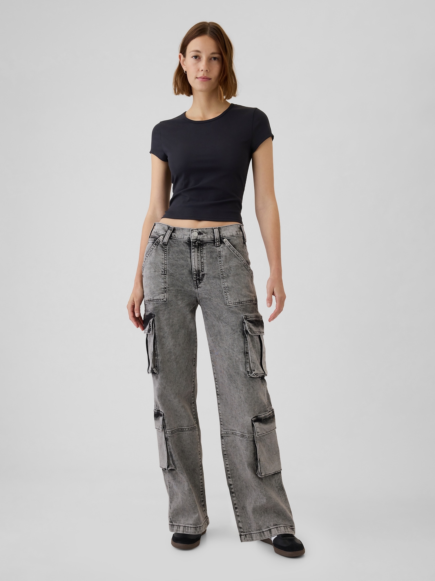 Mid Rise Double Cargo '90s Loose Jeans