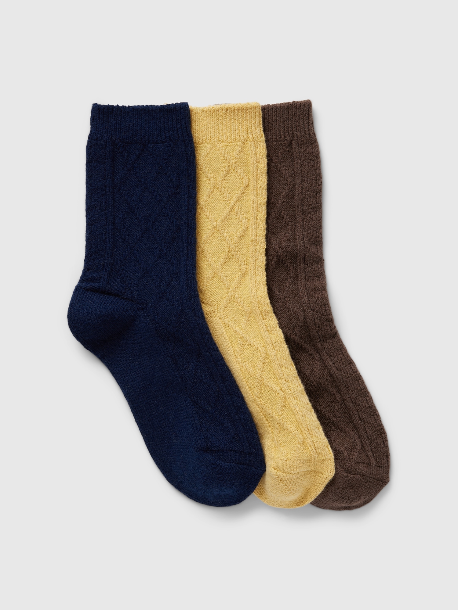 Kids Cable-Knit Crew Socks (3-Pack)
