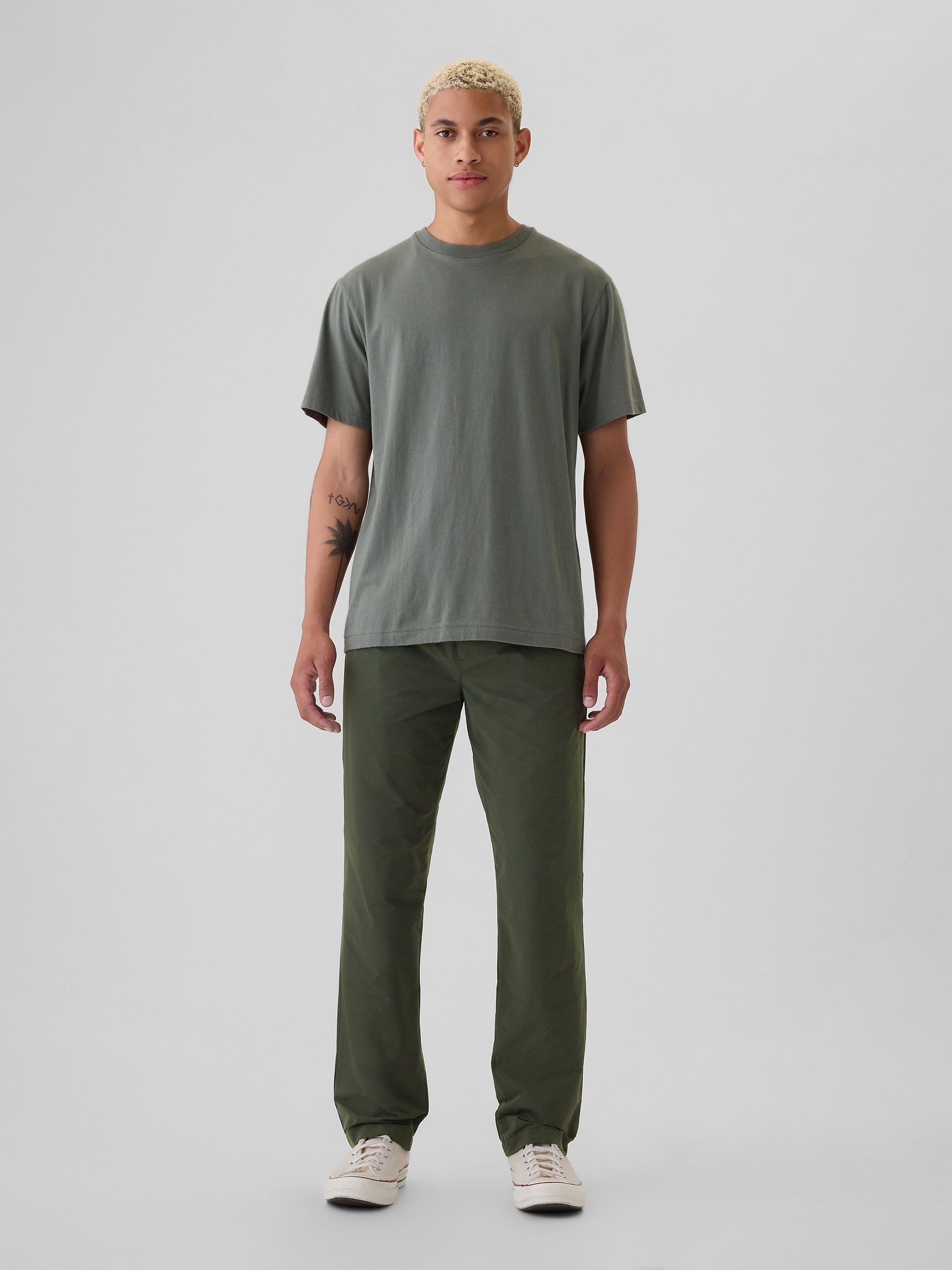 Tech Pull-On Straight Pants - Green