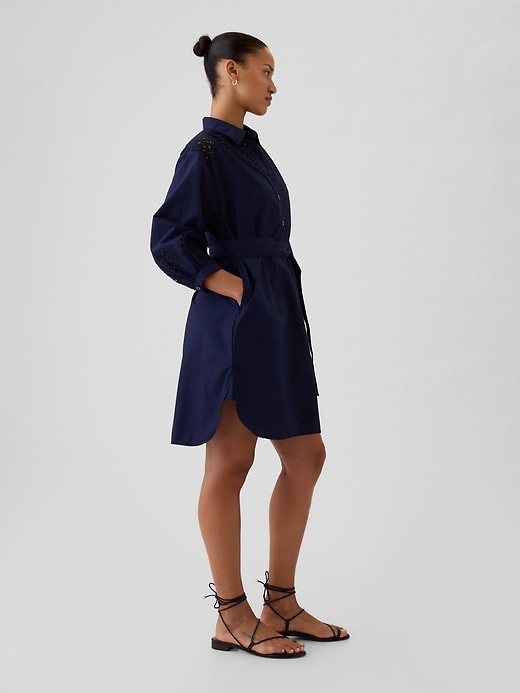 Image number 3 showing, Eyelet Mini Shirtdress