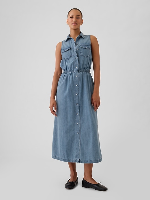 Image number 1 showing, GapHeritage Western Denim Midi Dress