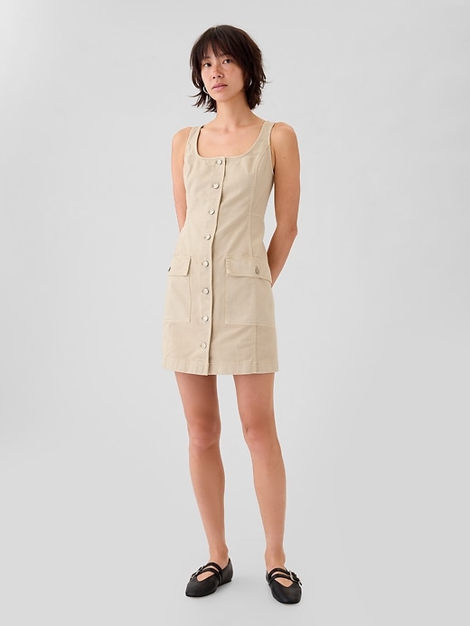 Image number 1 showing, Utility Button Mini Dress