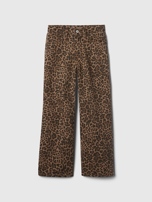 Image number 5 showing, Kids Low Rise Stride Wide-Leg Leopard Jeans