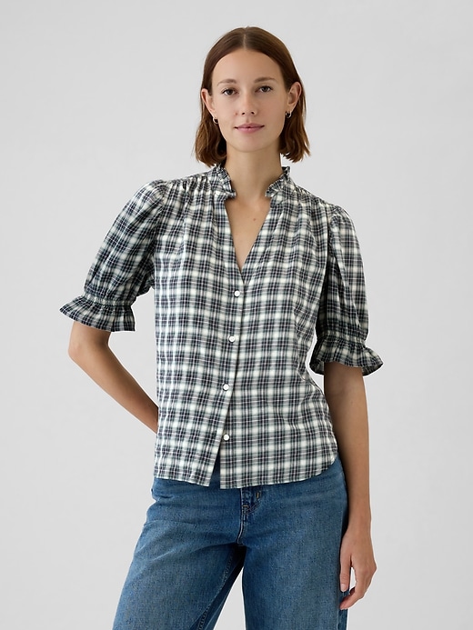 Image number 1 showing, Ruffled Puff Sleeve Shirt