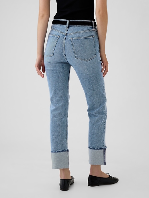 Image number 4 showing, High Rise Cuffed &#39;90s Straight Jeans