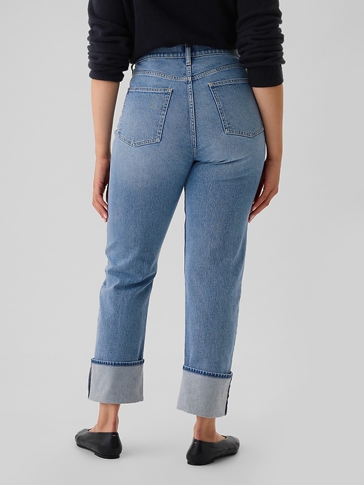 Image number 6 showing, High Rise Cuffed &#39;90s Straight Jeans