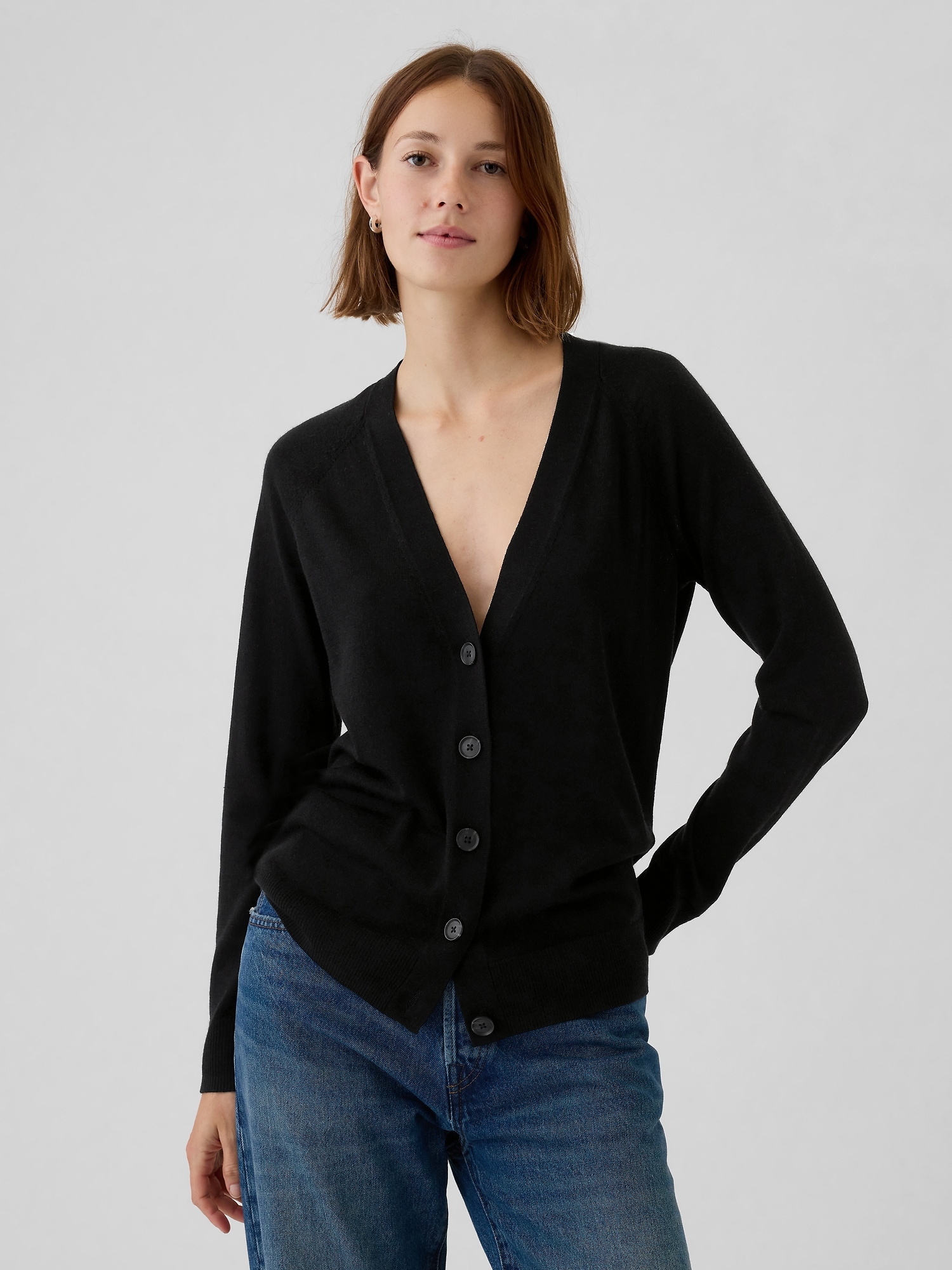 Merino Cardigan - Black