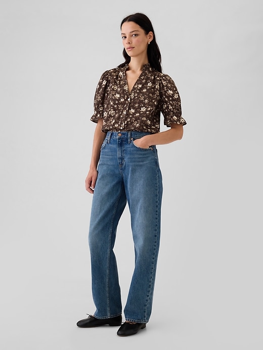 Image number 3 showing, Floral Puff Sleeve Shirt