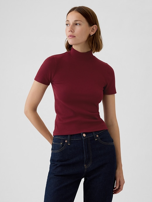 Image number 1 showing, Modern Rib Mockneck T-Shirt