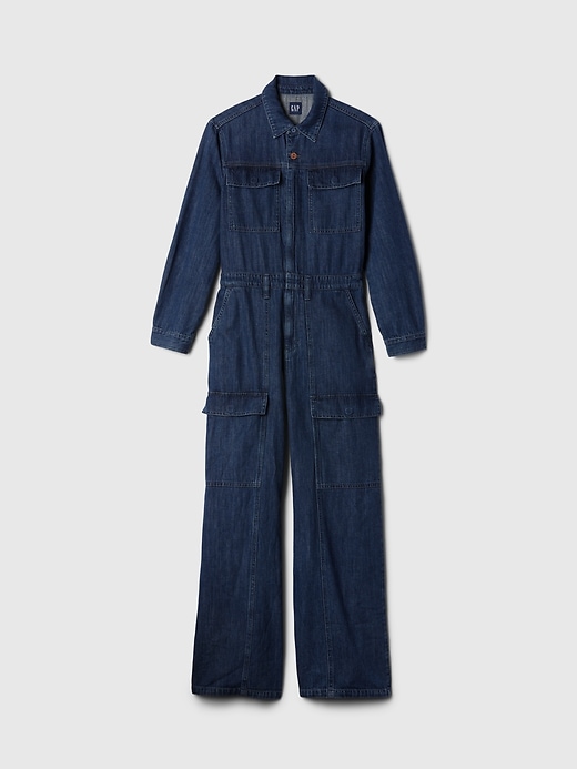 Image number 7 showing, Denim Cargo Jumpsuit