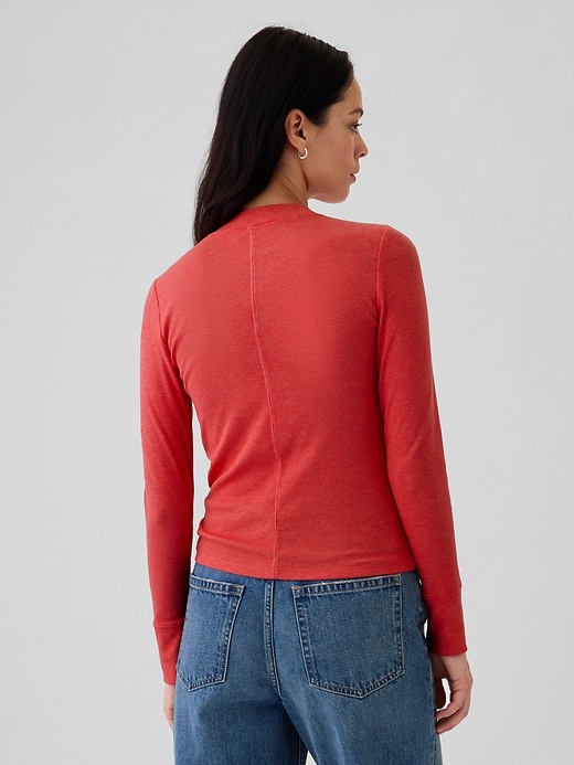 Image number 2 showing, Essential Rib Mockneck T-Shirt