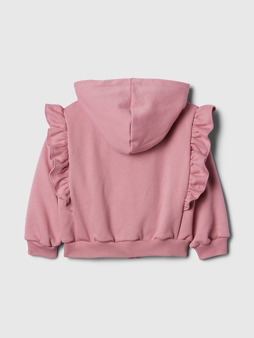 Image number 2 showing, babyGap Vintage Soft Logo Ruffle Zip Hoodie