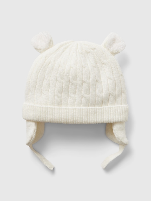 Image number 3 showing, Baby CashSoft Sherpa-Lined Bear Beanie