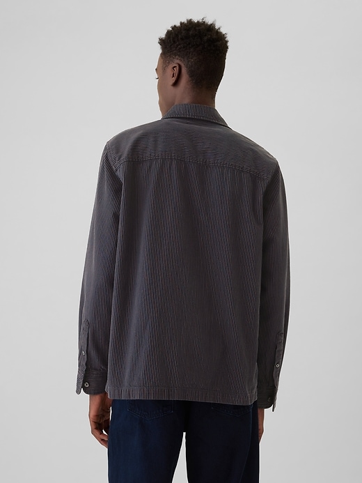 Image number 2 showing, Railroad Stripe Denim Overshirt